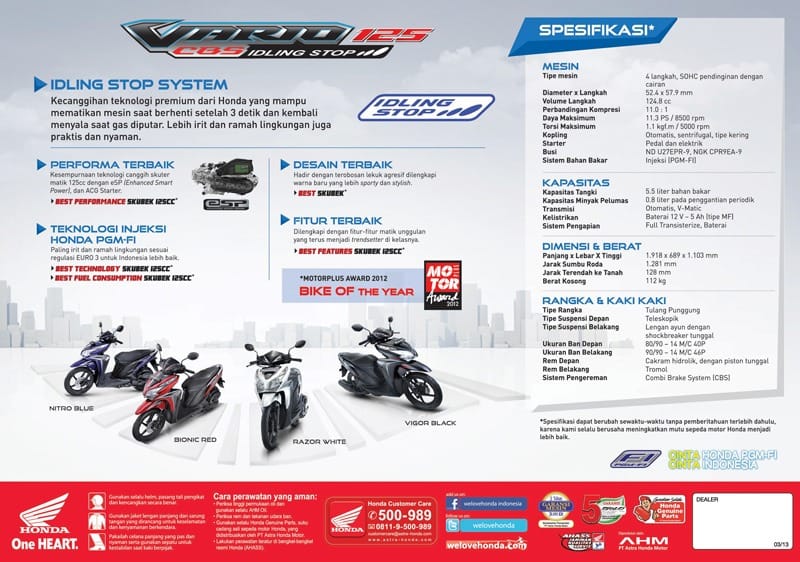 Brosur honda vario techno #5