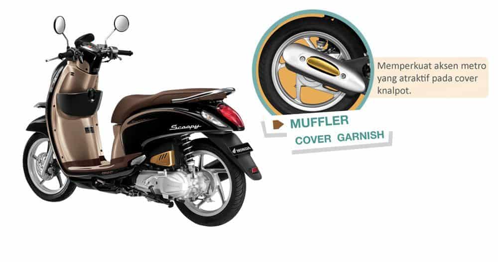 Muffler Cover Garnish Gold Scoopy FI