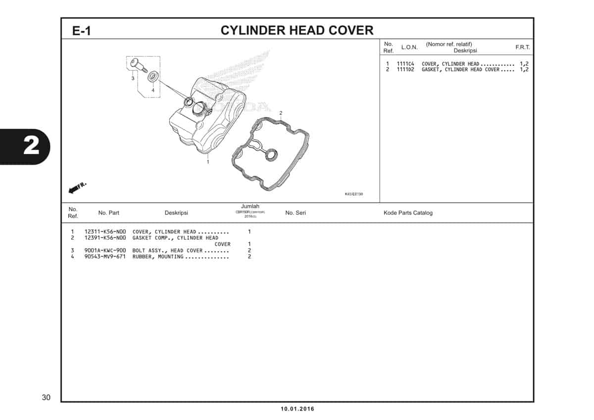 e1 cylinder head cover