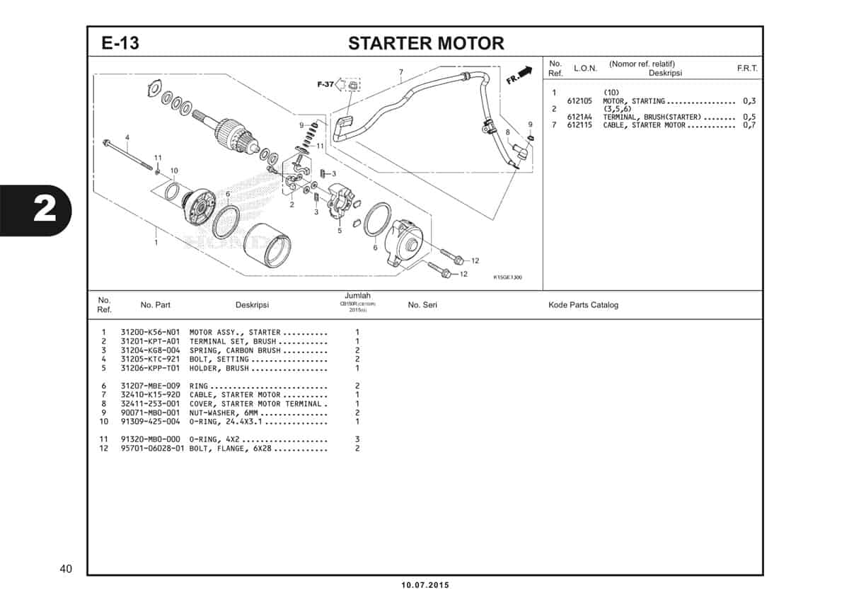 E13 Starter Motor