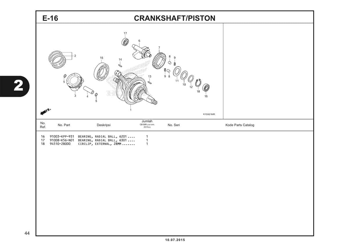 E16 Crankshaft Piston 2