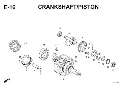 E16 Crankshaft Piston