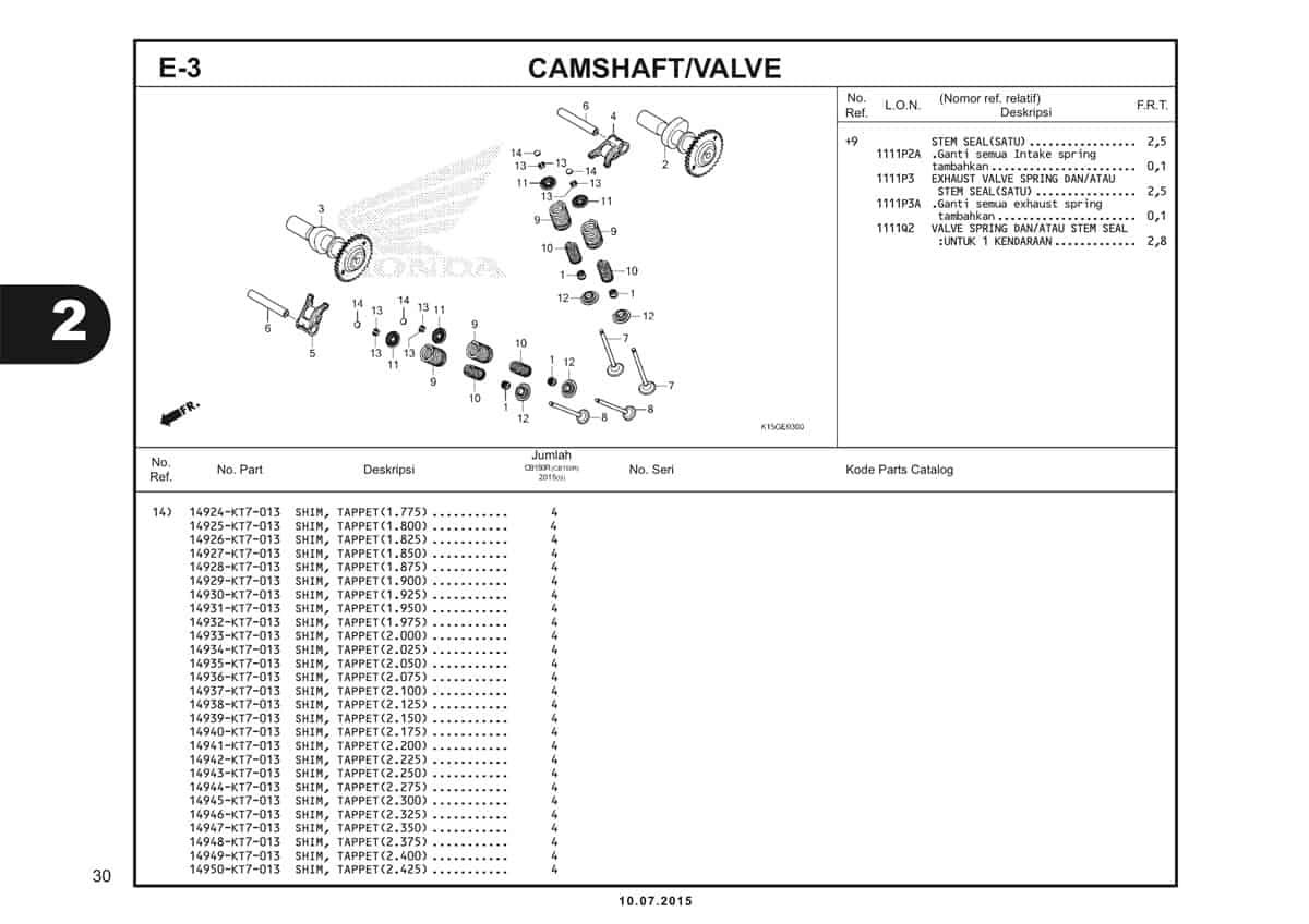 E3 Camshaft Valve 2