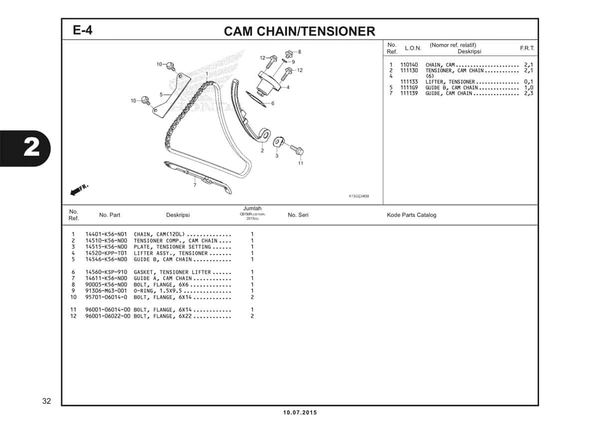 E4 Cam Chain Tensioner