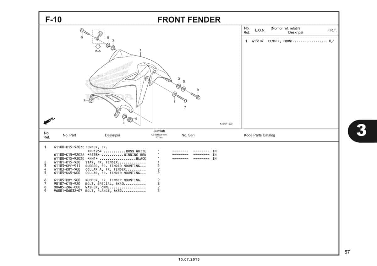 F10 Front Fender