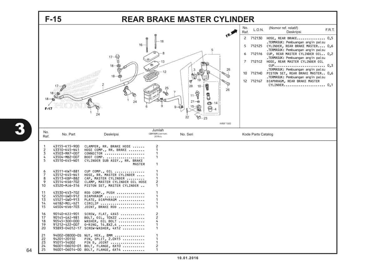 f15 rear brake master cylinder - 1