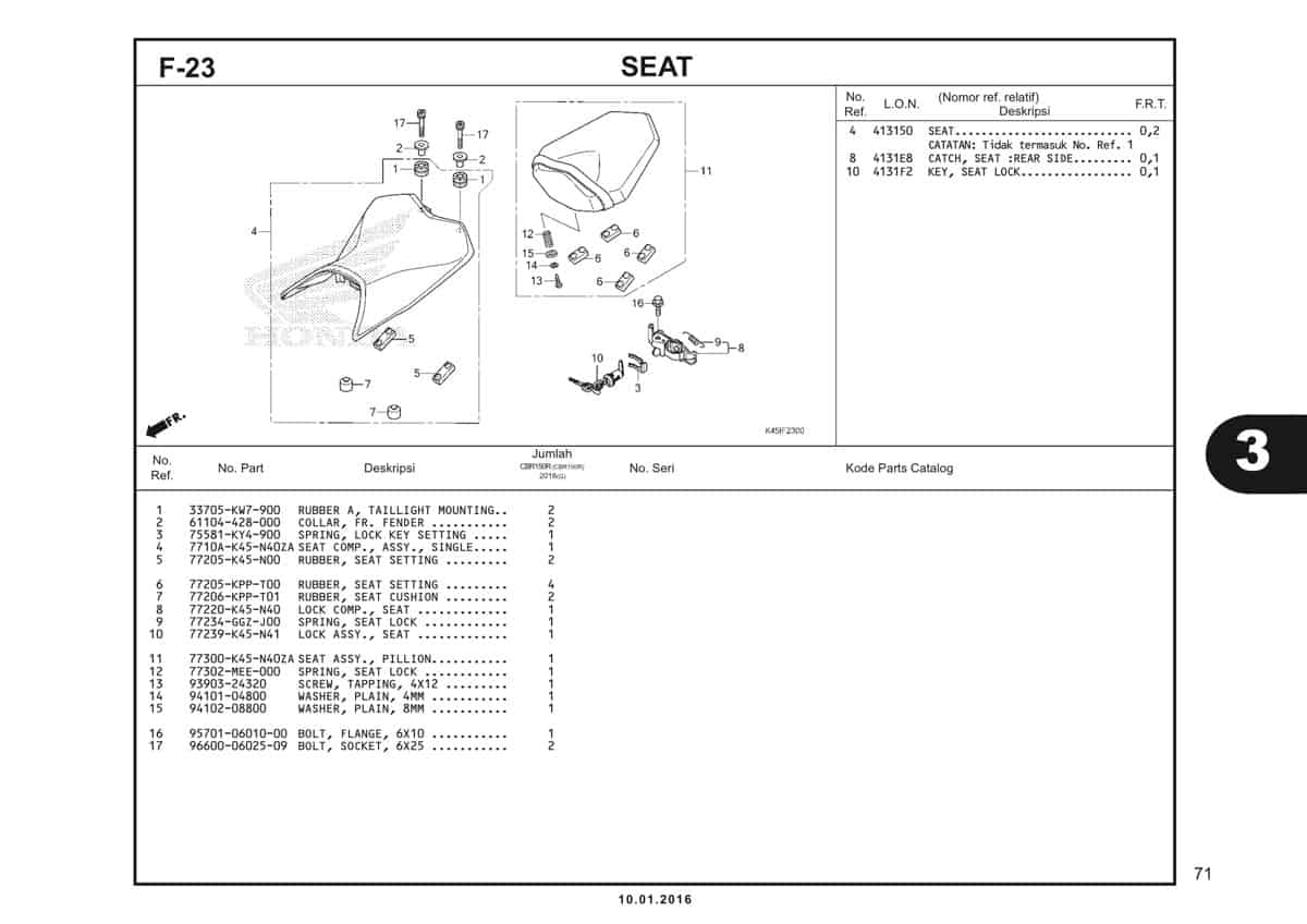 f23 seat