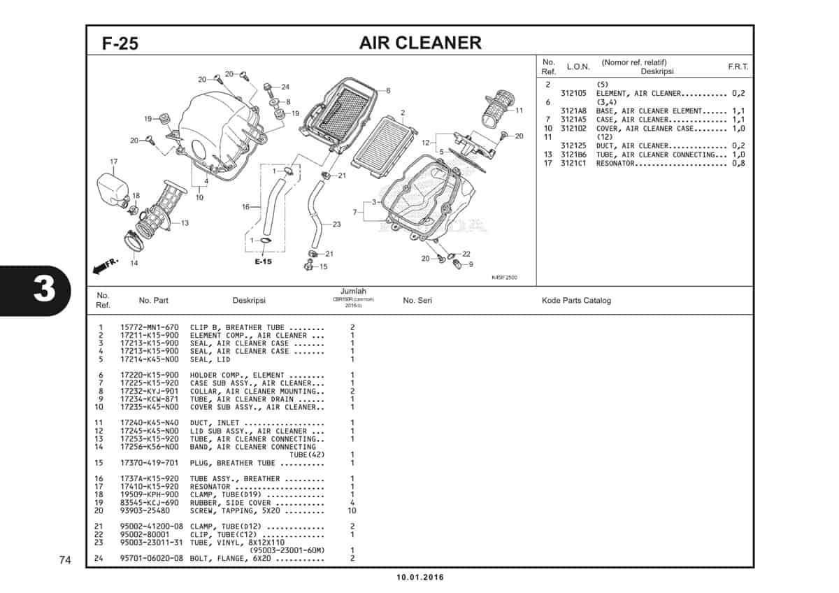 f25 air cleaner