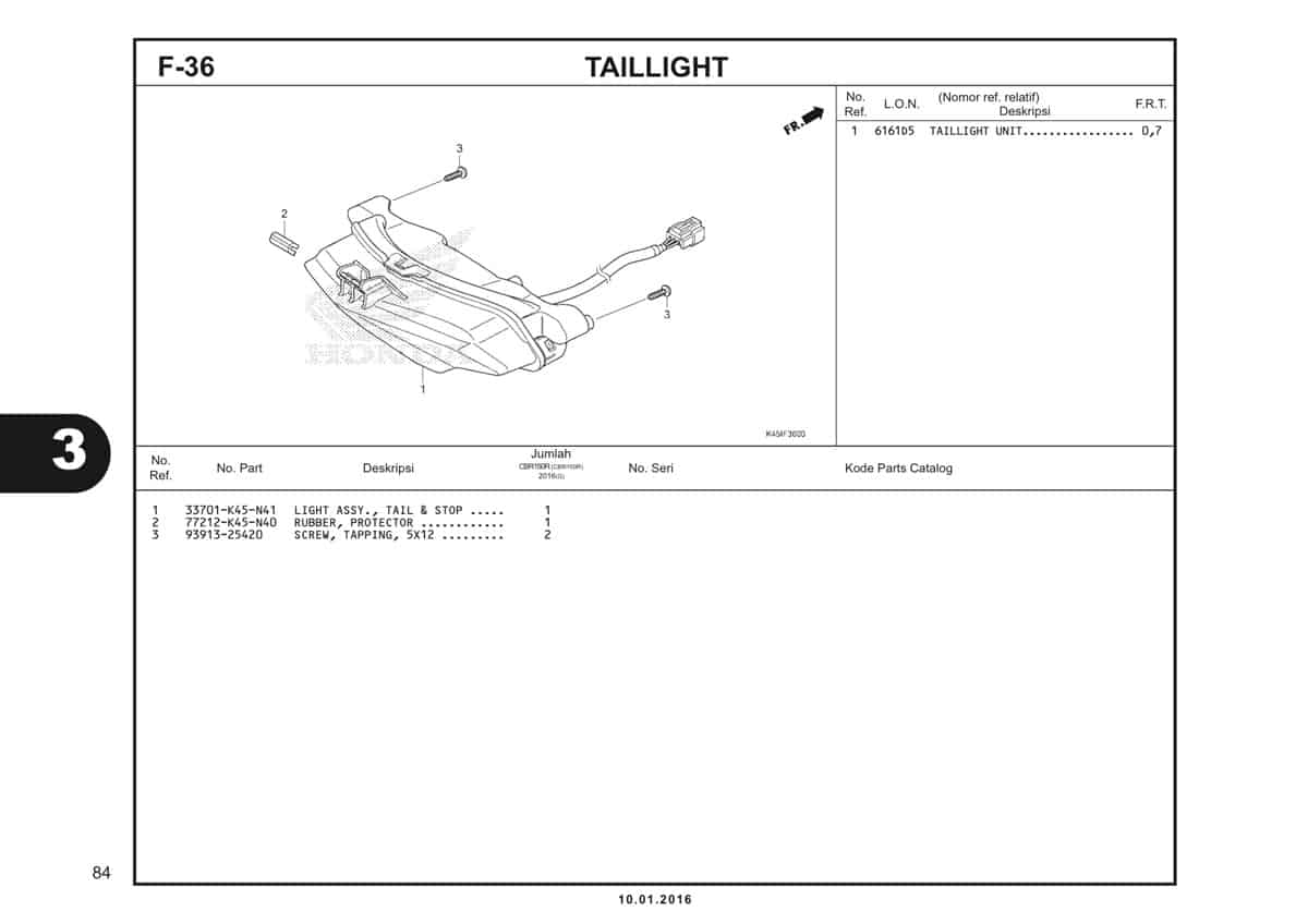 f36 taillight