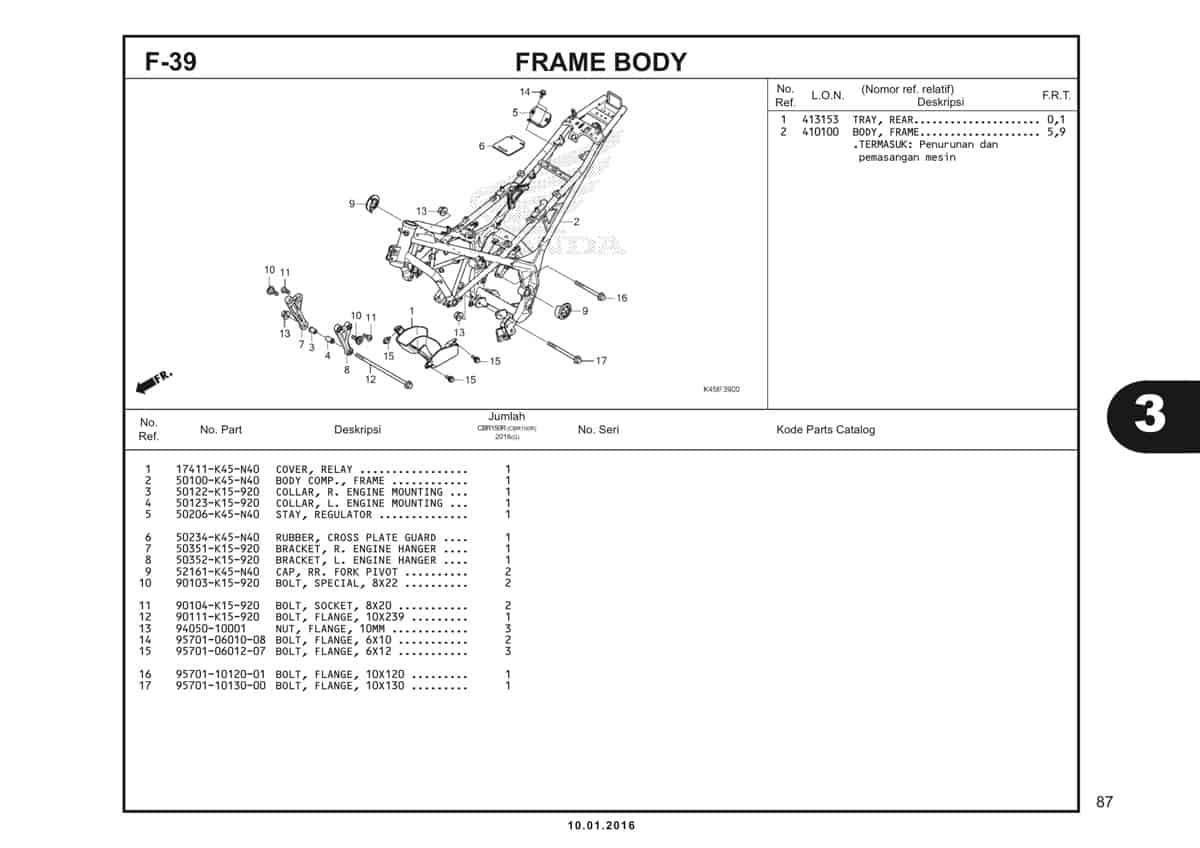 f39 frame body