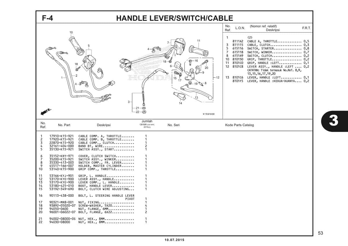 F4 Handle Lever Switch Cable