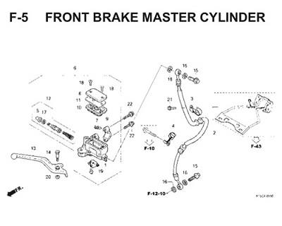 F5 Front Brake Master Cylinder