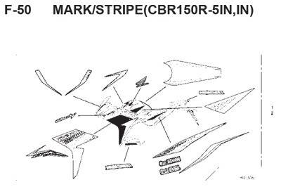 f50 mark stripe cbr150r-3in-1