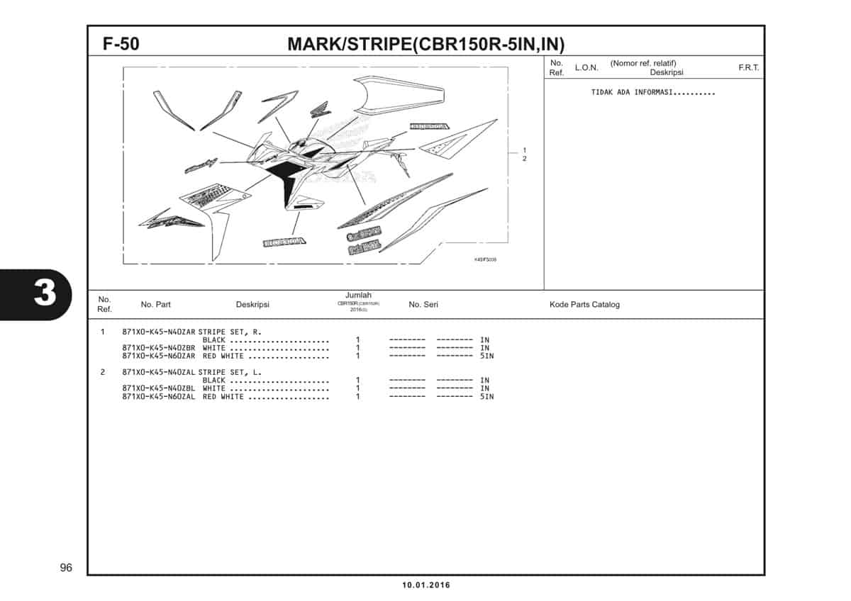 f50 mark stripe cbr150r-3in-1