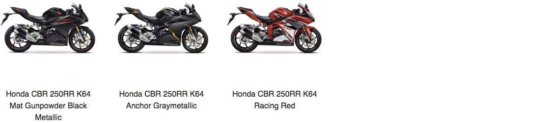 honda cbr 250rr k64 pilihan model warna