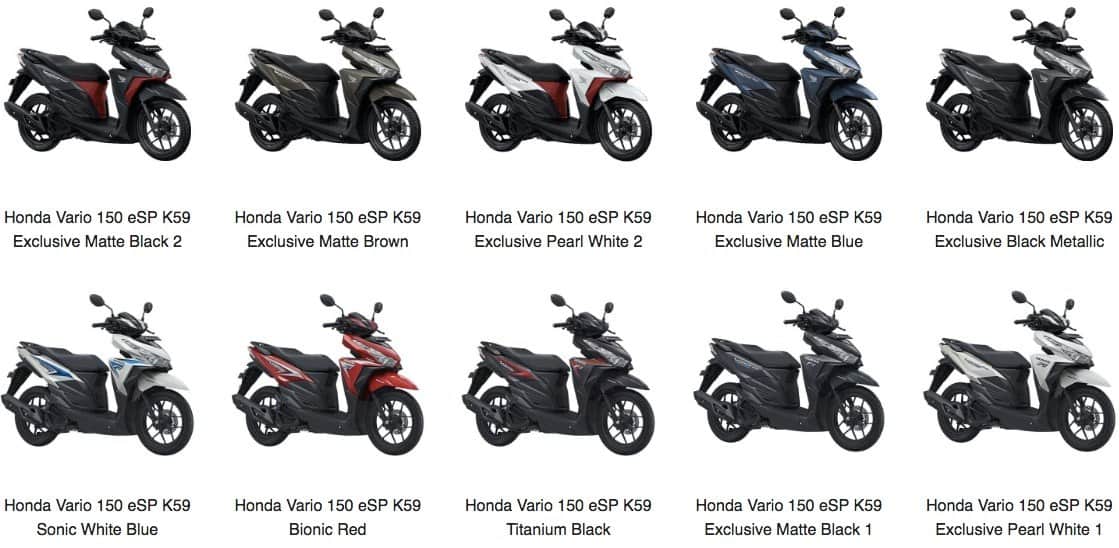 honda vario 150 esp k59 pilihan model warna