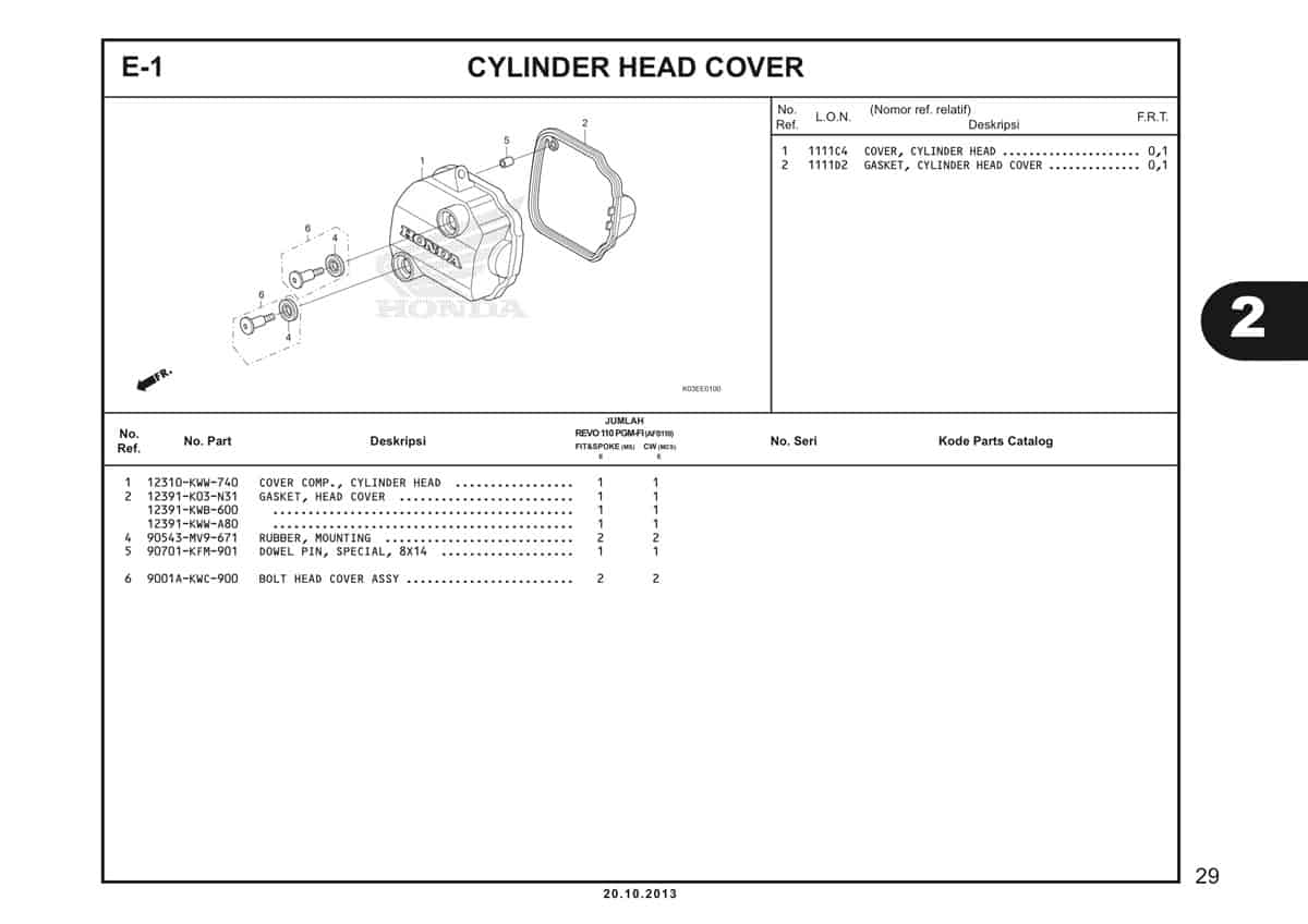  E1 Cylinder Head Cover