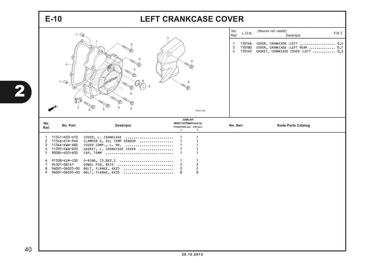  E10 Left Crankcase Cover