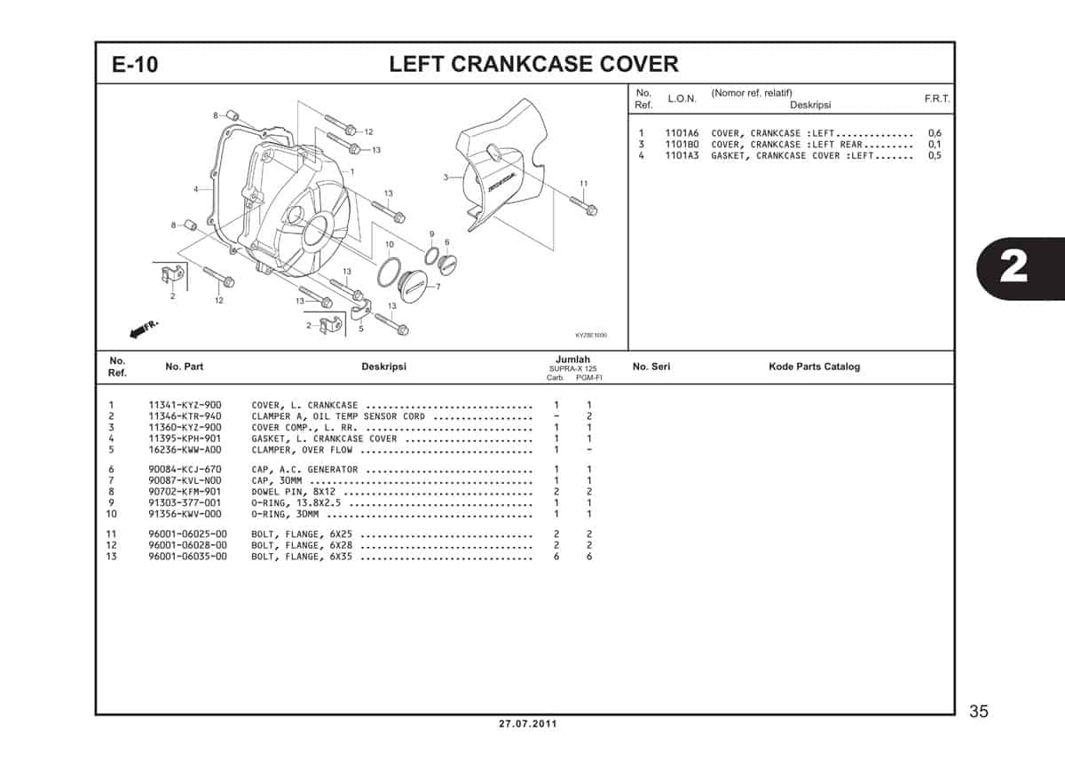  E10 Left Crankcase Cover