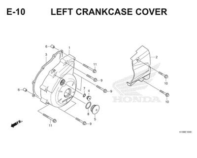 E10 Left Crankcase Cover Thumb