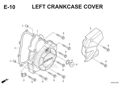 E10 Left Crankcase Cover Thumb