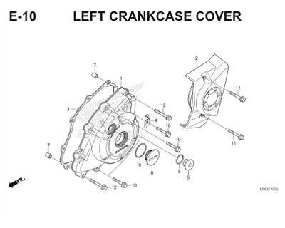 E10 Left Crankcase Cover Thumb