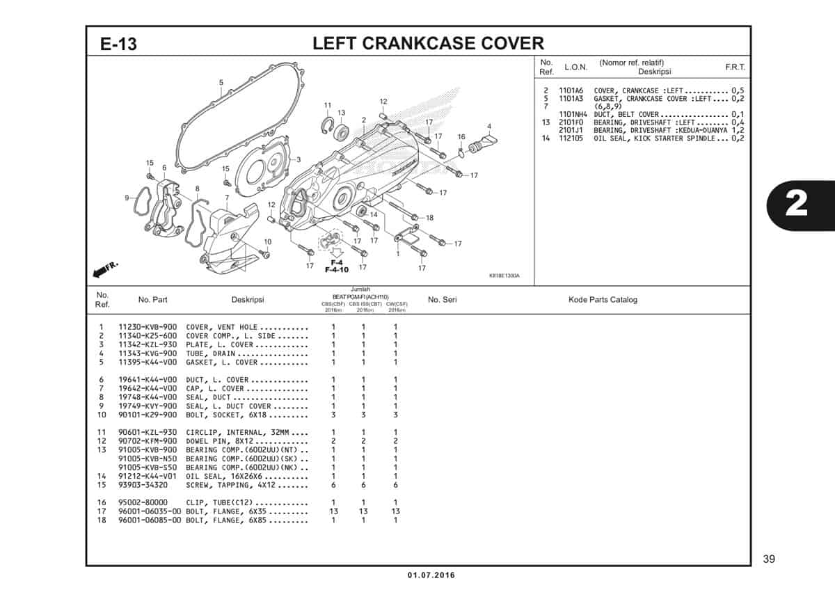 E13 Left Crankcase Cover