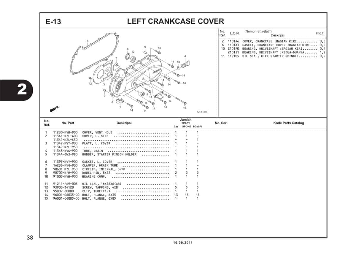  E13 Left Crankcase Cover