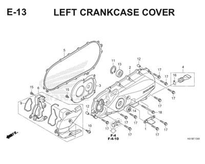 E13 Left Crankcase Cover Thumb