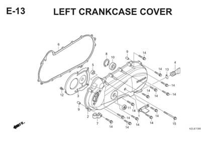 E13 Left Crankcase Cover Thumb