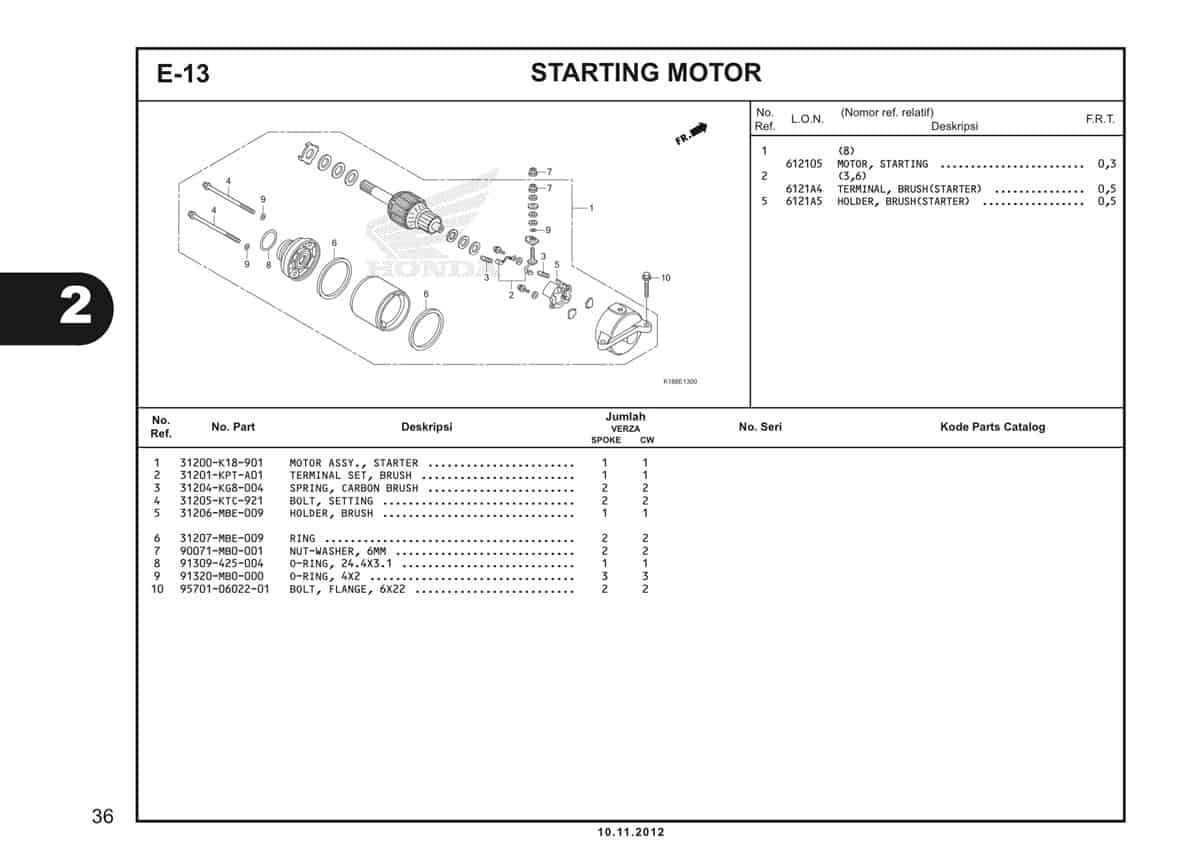  E13 Starting Motor