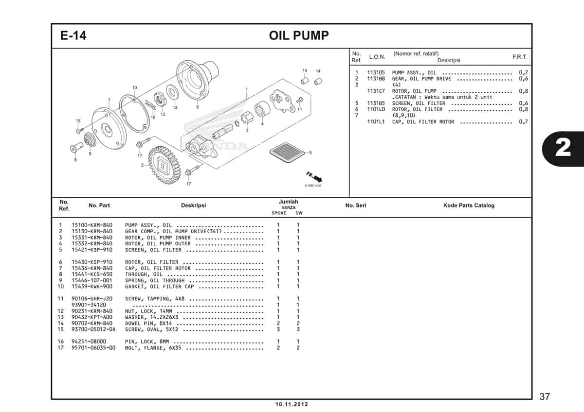  E14 Oil Pump