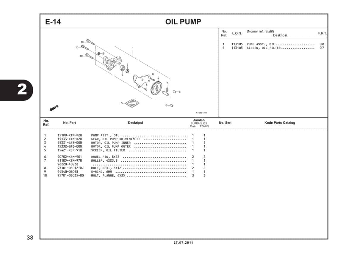  E14 Oil Pump