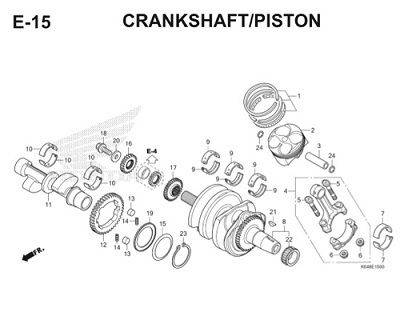 E15 Crankshaft Piston Thumb