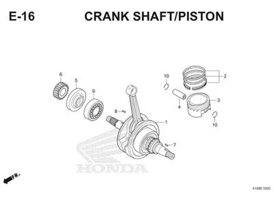 E16 Crank Shaft Piston Thumb