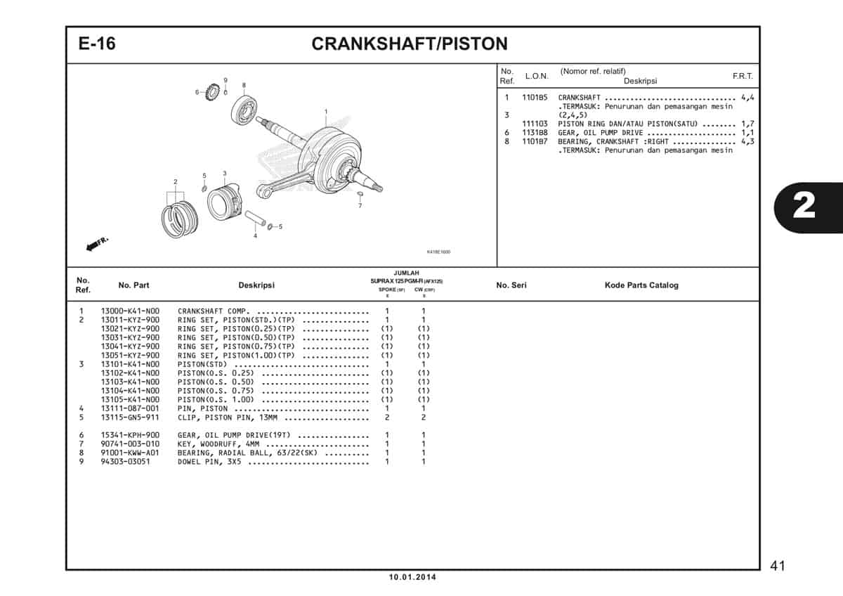  E16 Crankshaft Piston