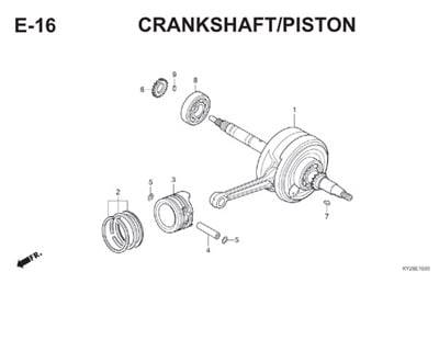 E16 Crankshaft Piston Thumb