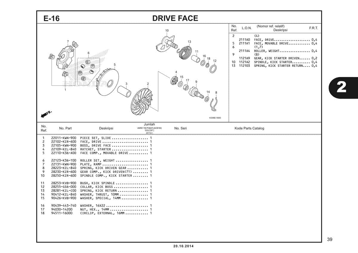  E16 Drive Face