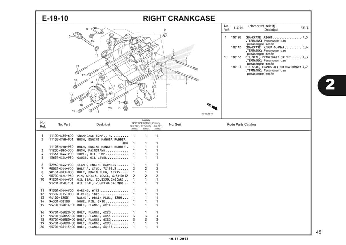  E19 10 Right Crankcase