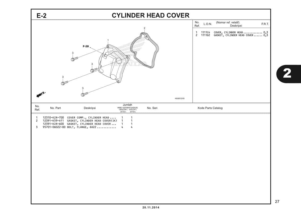  E2 Cylinder Head Cover