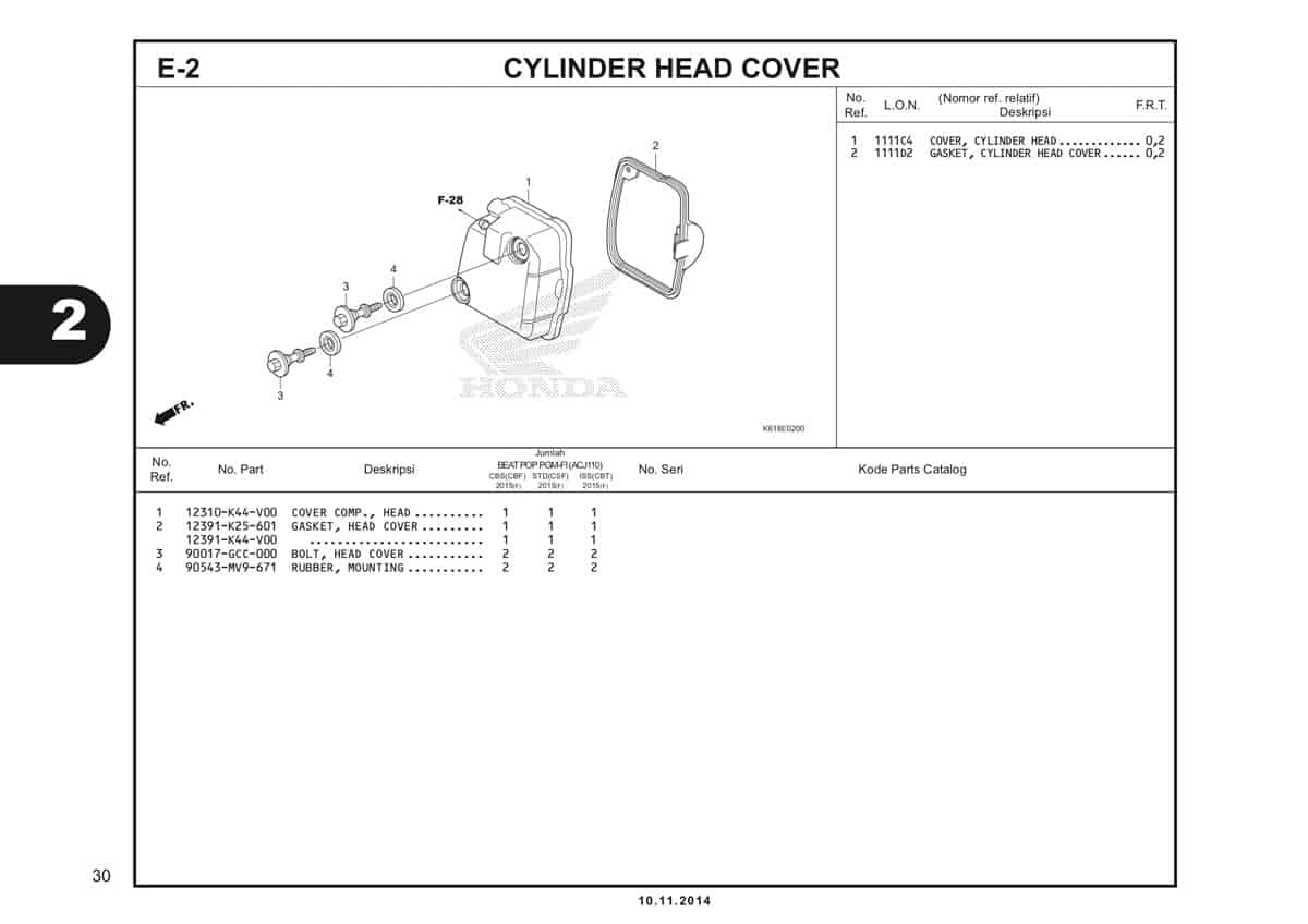  E2 Cylinder Head Cover