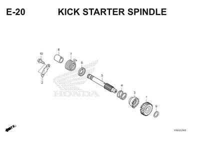 E20 Kick Starter Spindle Thumb