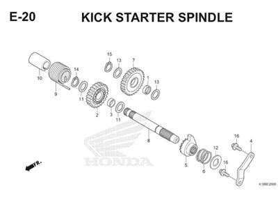 E20 Kick Starter Spindle Thumb