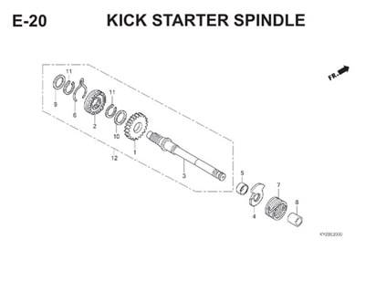 E20 Kick Starter Spindle Thumb