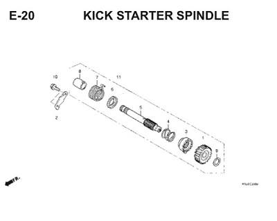 E20 Kick Starter Spindle Thumb