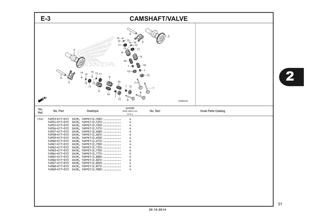  E3 Camshaft Valve 3