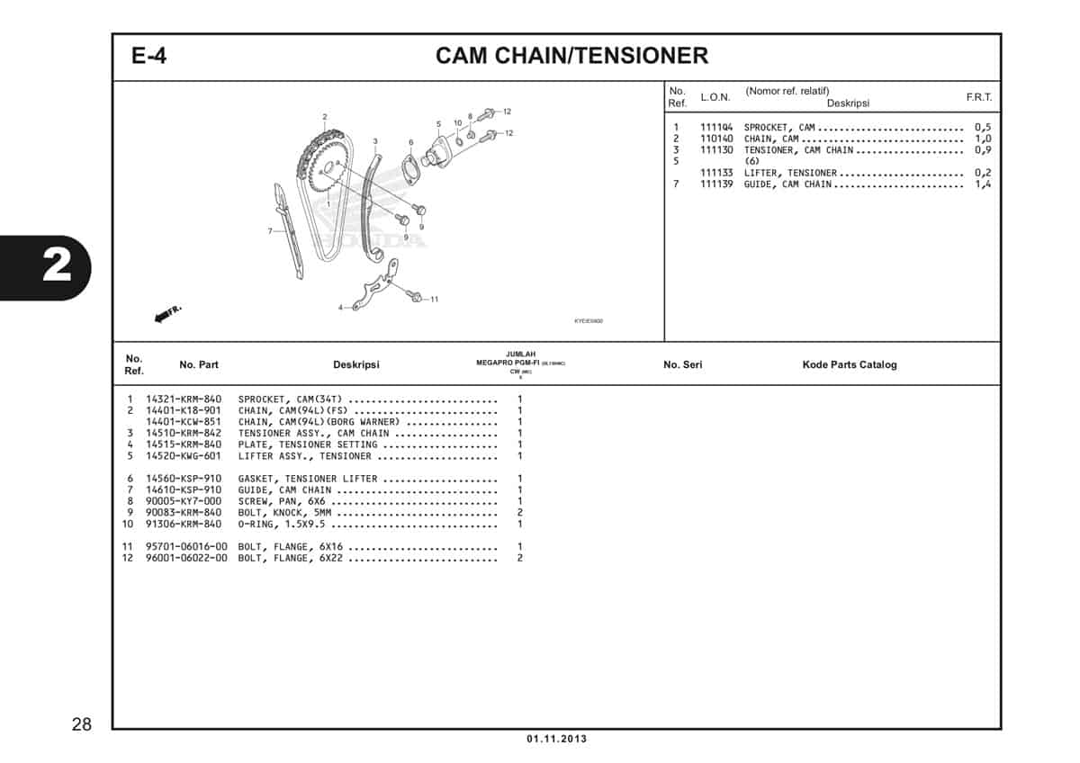  E4 Cam Chain Tensioner