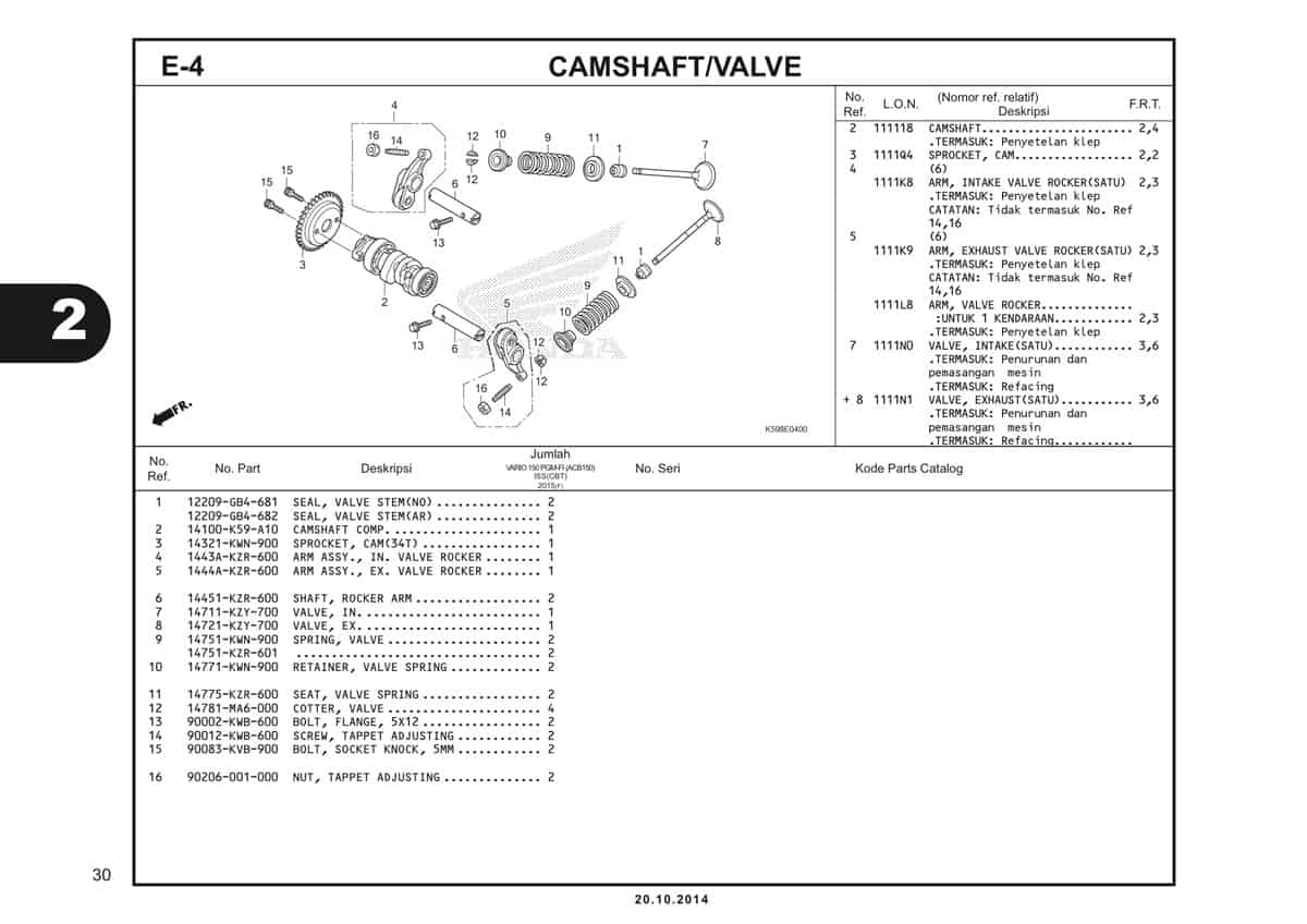  E4 Camshaft Valve 1