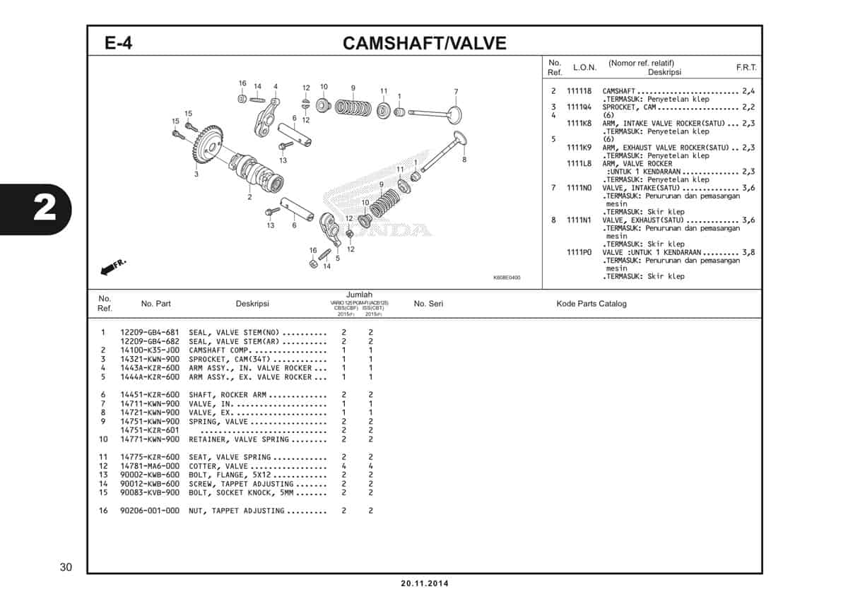  E4 Camshaft Valve 1