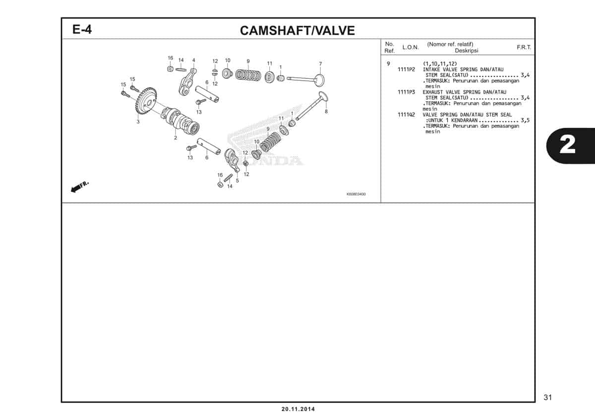  E4 Camshaft Valve 2